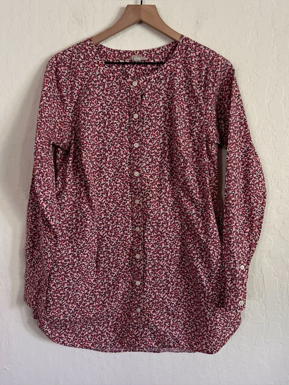 Duluth Trading Co Wrinklefighter Long Sleeve Button Down Tunic Small Pockets
